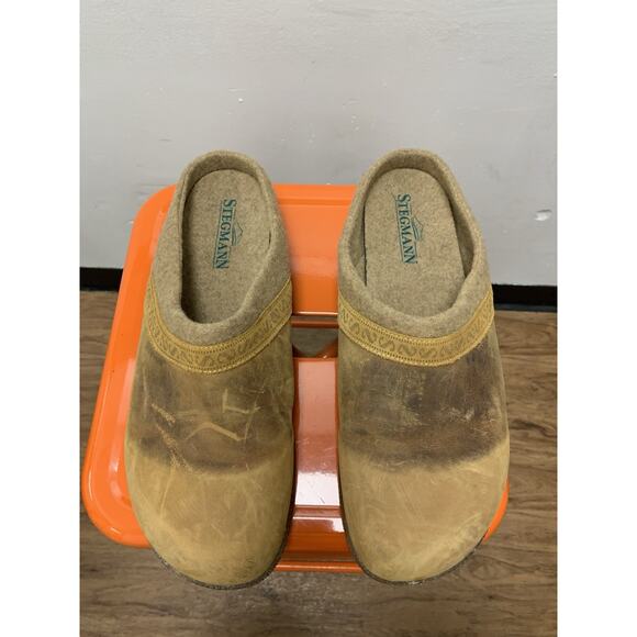 Stegmann Suede Leather Brown Clogs Mens Size 11.5 Slip On Austria main image 4